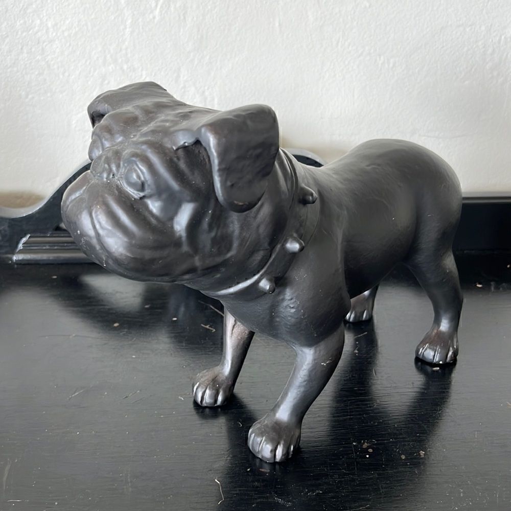 Pottery Barn Antique Bronze Metal bull/Pug Dog Statue